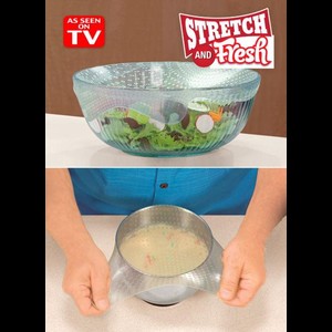 סט 6 כיסויי סיליקון גמישים לכיסוי מזון   Stretch And Fresh