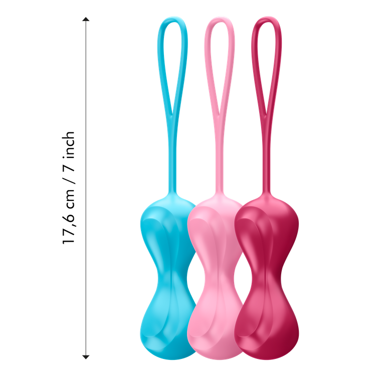 SATISFYER BALLS - סט כדורי קגל ב - 3 משקלים רוטטים