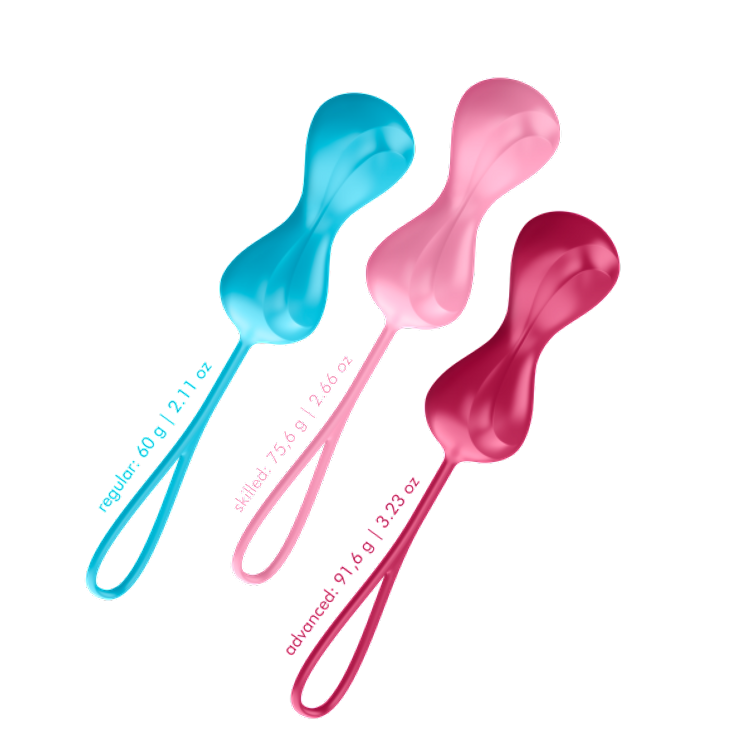 SATISFYER BALLS - סט כדורי קגל ב - 3 משקלים רוטטים