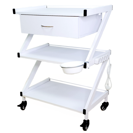 עגלת קוסמטיקה מדפי זכוכית מפוארת