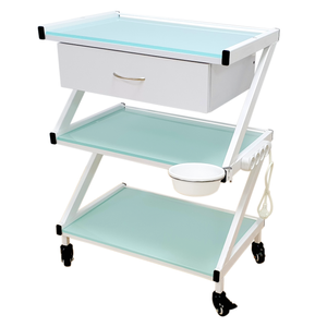 עגלת קוסמטיקה מדפי זכוכית מפוארת