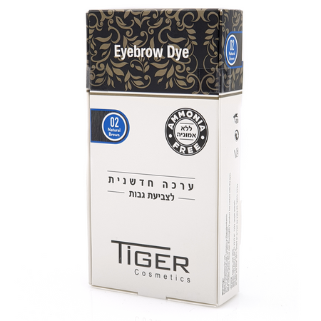 ערכת צביעה מקצועית לגבות - Tiger Eybrow Dye Kit - Natural Brown