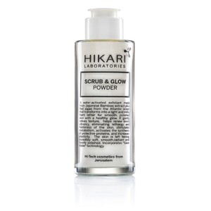 פילינג בטכנולוגיה חדשנית לחידוש מרקם העור והקניית זוהר<br>HIKARI Scrub & Glow Powder