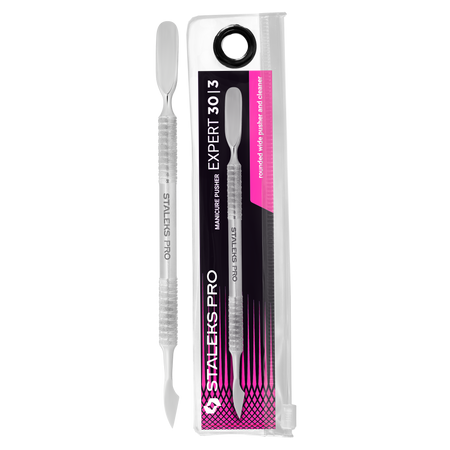 STALEKS PRO - EXPERT series<br>double-ended Manicure pusher - pe-30|3<br>דוחף עור וסקלפל (סכין) סטאלקס - pe-30|3