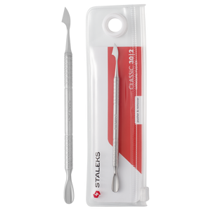 STALEKS - Classic series <br> Cuticle rounded pusher and remover - pc-30|2 <br> דוחף עור מעוגל ולהב (משופעת) סטאלקס - pc-30|2