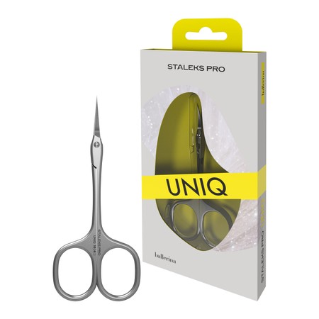 STALEKS PRO - UNIQ series<br>Professional Cuticle Scissors SQ-10/4 <br>בסיס קמור למדבקות פצירה חצי ירח סטאלקס