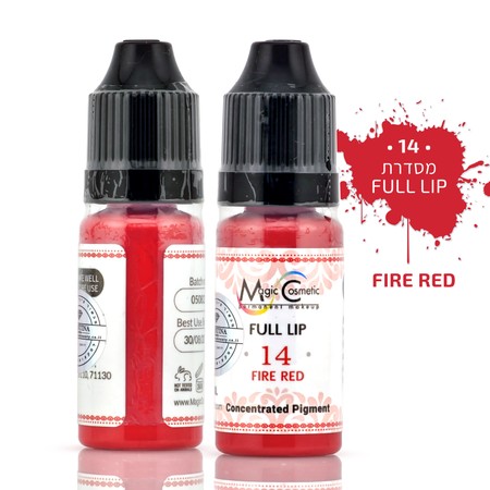 צבע פיגמנט לשפתיים - FIRE RED #14<br>Magic Color PMU