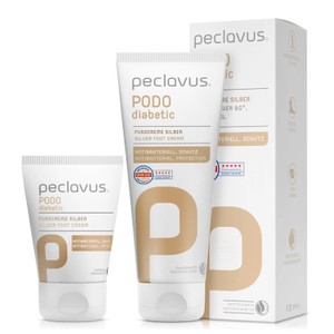 ®peclavus PODOdiabetic<br>Silver Foot Cream<br>קרם רגליים לעור רגיש בתוספת ®MicroSilver BG