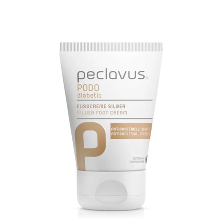 ®peclavus PODOdiabetic<br>Silver Foot Cream<br>קרם רגליים לעור רגיש בתוספת ®MicroSilver BG