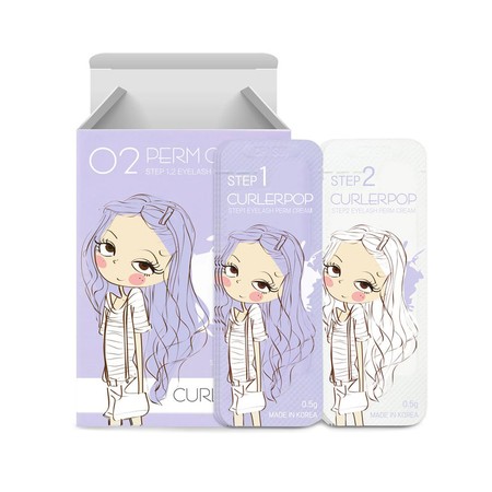 CURLERPOP steps 1+2 PERM cream set<br>קרם לסלסול הריסים והענקת נפח