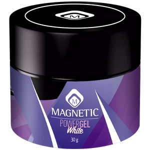 Magnetic Nail Design<br>PowerGel White<br>פוליג'ל לבנייה וחיזוק הציפורניים - לבן