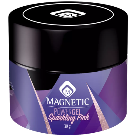 Magnetic Nail Design<br>PowerSparkling Pink<br>פוליג'ל לבנייה וחיזוק הציפורניים - ורוד עם נצנצים