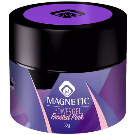 Magnetic Nail Design<br>PowerGel Frosted Pink<br>פוליג'ל לבנייה וחיזוק הציפורניים - ורוד מסטיק