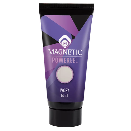 Magnetic Nail Design<br>PowerGel Ivory<br>פוליג'ל לבנייה וחיזוק הציפורניים - לבן שנהב