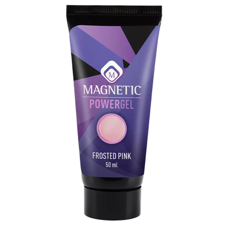 Magnetic Nail Design<br>PowerGel Frosted Pink<br>פוליג'ל לבנייה וחיזוק הציפורניים - ורוד מסטיק