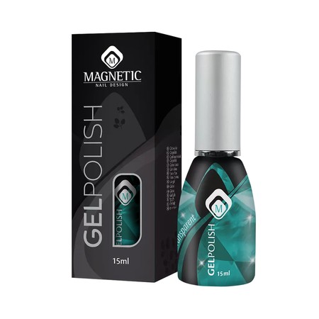 Magnetic Nail Design Gelpolish Turquoise Glass<br>לק ג'ל טורקיז זכוכית