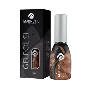 Magnetic Nail Design Gelpolish Brown Glass<br>לק ג'ל חום זכוכית