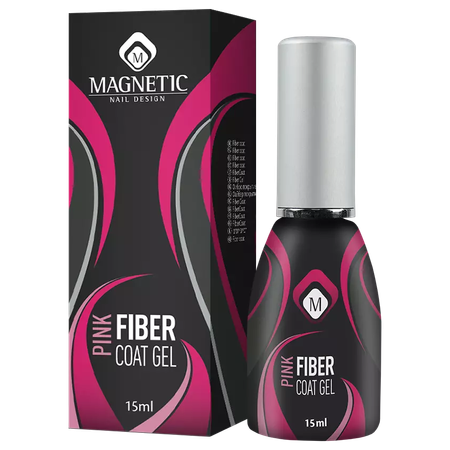 בסיס פייבר ג'ל - ורדרד שקוף<br>Magnetic Fiber Coat Gel - Pink