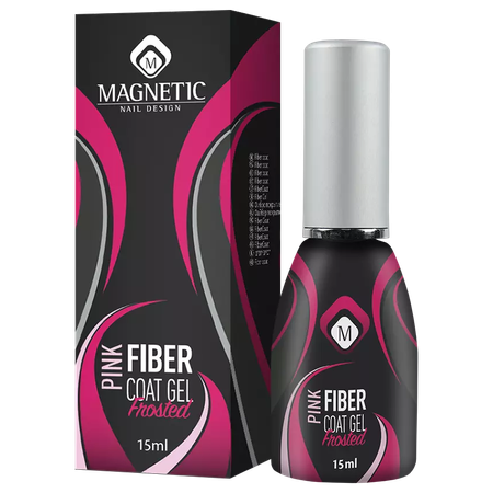 בסיס פייבר ג'ל - ורוד חלבי<br>Magnetic Fiber Coat Gel - Frosted Pink