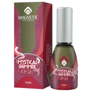 MAGNETIC Nail Design<br>Mystical Shimmer Red Top<br>טופ פלאש - נצנצים אדומים