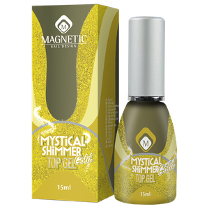 MAGNETIC Nail Design<br>Mystical Shimmer Gold Top<br>טופ פלאש - נצנצים זהובים