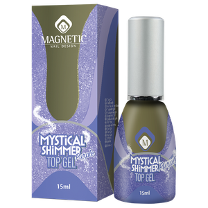 MAGNETIC Nail Design<br>Mystical Shimmer Purple Top<br>טופ פלאש - נצנצים אדומים