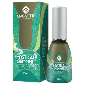 MAGNETIC Nail Design<br>Mystical Shimmer Green Top<br>טופ פלאש - נצנצים ירוקים