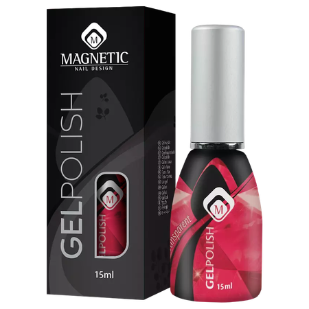 Magnetic Nail Design Gelpolish RED Glass<br>לק ג'ל אדום זכוכית