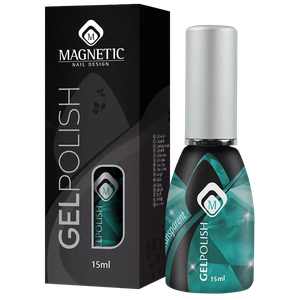 Magnetic Nail Design Gelpolish Turquoise Glass<br>לק ג'ל טורקיז זכוכית