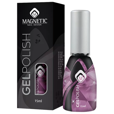 Magnetic Nail Design Gelpolish Fuchsia Glass<br>לק ג'ל פוקסיה זכוכית