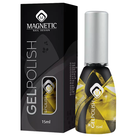 Magnetic Nail Design Gelpolish Yellow ​Glass<br>לק ג'ל צהוב זכוכית
