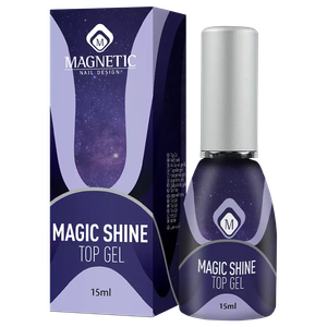 MAGNETIC NAIL DESIGN<br>Magic Shine Top Gel<br>טופ ג'ל מבריק לאבקות פיגמנט