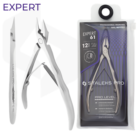 צבתית לציפורן חודרנית NE-61/12 להב 12 מ"מ | Staleks Pro Expert