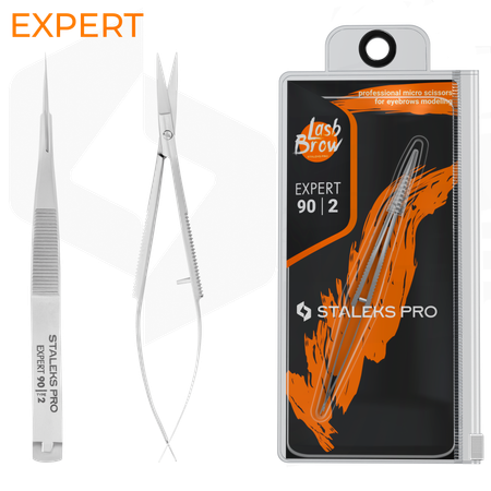 מיקרו-מספריים מקצועיות לעיצוב גבות SE-90/2 | <bdi>Staleks Pro Expert</bdi>