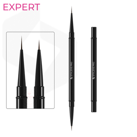 מכחול ליינר דו-צדדי NBE-01/03 (אורך 7 מ"מ \ 10 מ"מ) | Staleks Pro EXPERT Liner Brush 01/03