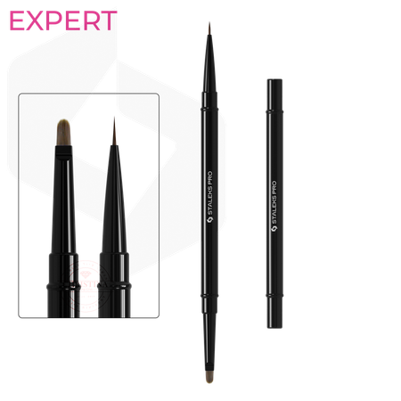 מכחול דו-צדדי NBE-01/04 (ליינר \ אובלי לג'ל) | Staleks Pro EXPERT Double-ended Brush 01/04