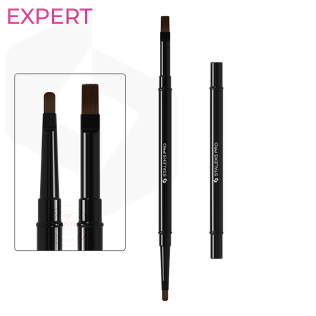 מכחול דו-צדדי NBE-04/08 (אובלי \ ישר ללק ג'ל) | Staleks Pro EXPERT Double-ended Brush 04/08