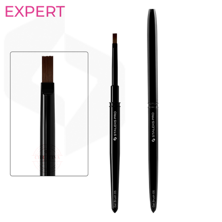 מכחול ישר ללק ג'ל NBE-05 (אורך 8.5 מ"מ, רוחב 5 מ"מ) | Staleks Pro EXPERT Brush for gel 05
