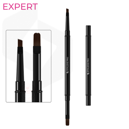 מכחול דו-צדדי ללק ג'ל NBE-06/10 (אובלי רחב \ זוויתי צר) | Staleks Pro EXPERT Double-ended Brush 06/10