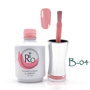 בסיס עם צבע B04 - גוון ורוד מסטיק חצי שקוף | Rio Gel Polish