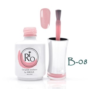 בסיס עם צבע B08 - גוון ורוד בהיר חצי שקוף | Rio Gel Polish