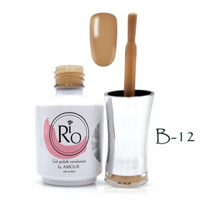 בסיס עם צבע B12 - חום שמנת חצי שקוף | Rio Gel Polish