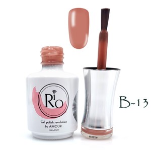 בסיס עם צבע B13 - גוון חום-כתום חצי שקוף | Rio Gel Polish