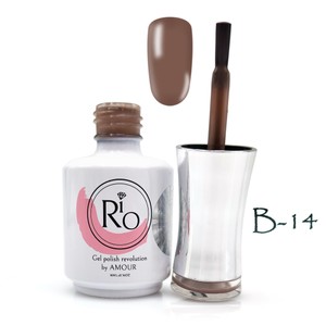 בסיס עם צבע B14 - חום חצי שקוף | Rio Gel Polish