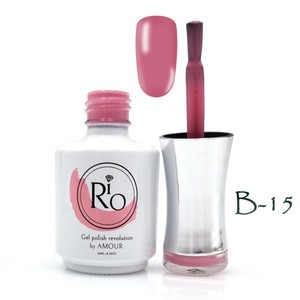 בסיס עם צבע B15 - ורוד חצי שקוף | Rio Gel Polish