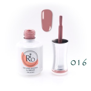 לק ג'ל ריו מספר 016 - גוון ניוד חום חצי שקוף | Rio Gel Polish