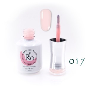 לק ג'ל ריו מספר 017 - גוון ורוד-אפרסק חצי שקוף | Rio Gel Polish