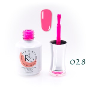 לק ג'ל ריו מספר 028 - גוון ורוד פוקסיה ניאון | Rio Gel Polish