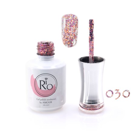 לק ג'ל ריו מספר 030 - נצנצים צבעוניים | Rio Gel Polish