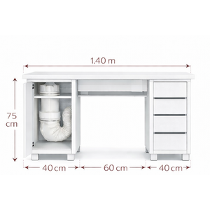 שולחן מניקור מקצועי TORNADO עם מערכת שאיבה מובנית
